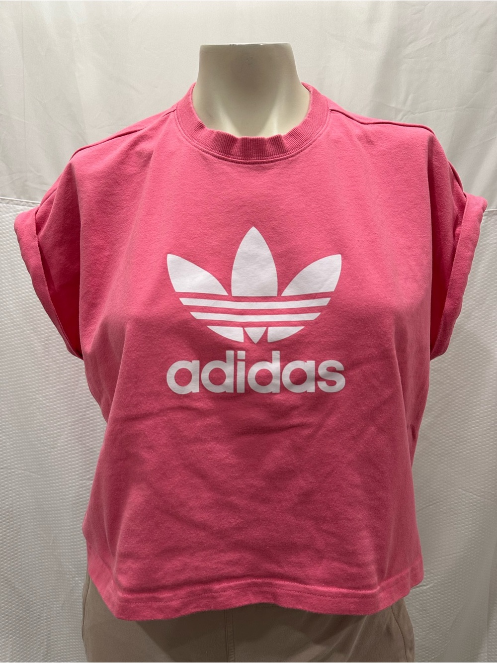 Adidas Pink Trefoil Crop Tee